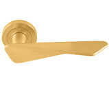 Carlisle Brass Manital Intona Door Handles On Round Rose, Satin Brass - IN5SB (sold in pairs)