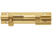Frelan Hardware Cranked Brass Barrel Bolt (Various Sizes), Polished Brass - J1002PB