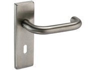 Access Hardware J Series RTD Door Handles On Backplate, Satin Stainless Steel - J121532 (sold in pairs)