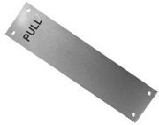 Frelan Hardware Engraved Push Fingerplate (305mm x 75mm), Satin Aluminium - J1998A