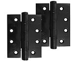 Frelan Hardware 4 Inch Fire Rated Stainless Steel Ball Bearing Hinges, Black Gloss Finish - J9500BL (sold in pairs)
