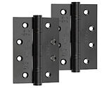 Frelan Hardware 4 Inch Fire Rated Stainless Steel Ball Bearing Hinges, Matt Black Finish - J9500MB (sold in pairs)