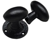 Frelan Hardware Oval Shape Rim Door Knobs, Black Antique - JAB48R (sold in pairs)