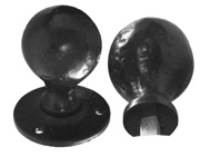 Frelan Hardware Ball Shape Rim Door Knob, Black Antique - JAB5R (sold in pairs)