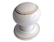 Frelan Hardware Porcelain Mortice Door Knobs, Goldline White - JC20