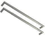 Frelan Hardware Three One Six Mitred Linear Knurled Pull Handles (600mm OR 800mm c/c), Back To Back Fixing, Gun Metal - JGM15 (sold in pairs)