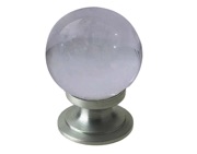 Frelan Hardware Plain Clear Ball Glass Cupboard Door Knob, Satin Chrome - JH1151-SC