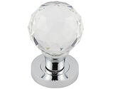 Frelan Hardware Faceted Glass Mortice Door Knob, Polished Chrome - JH4255PC (sold in pairs)