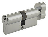 Frelan Hardware Euro Profile 5 Pin Double Cylinder & Turn (Various Sizes), Satin Chrome - JL-60EPCTSC