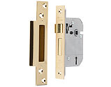 Frelan Hardware 5 Lever Insurance Rated Sash Lock (64mm OR 76mm), Electro Brass - JL-BSS64EB