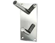 Frelan Hardware Double Robe Hook On Backplate, Polished Stainless Steel -  JPS901C from Door Handle Company