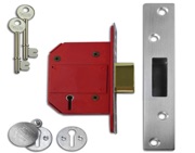 Union Strongbolt Insurance Rated 5 Lever Dead Locks - Silver Or Brass Finish - J2100S