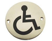 Frelan Hardware Disability Pictogram Sign (75mm Diameter), Polished Stainless Steel - JS104PSS