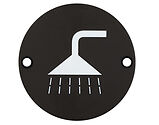 Frelan Hardware Shower Pictogram Sign (75mm Diameter), Matt Black - JS106MB