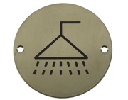 Frelan Hardware Shower Pictogram Sign (75mm Diameter), Satin Stainless Steel - JS106SSS