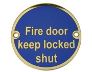 Frelan Hardware Fire Door Keep Locked Shut (75mm Diameter), Polished Brass - JS109PB