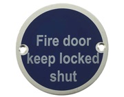 Frelan Hardware Fire Door Keep Locked Shut (75mm Diameter), Satin Aluminium - JS109SAA