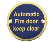 Frelan Hardware Automatic Fire Door Keep Clear (75mm Diameter), Polished Brass - JS110PB