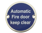Frelan Hardware Automatic Fire Door Keep Clear (75mm Diameter), Polished Stainless Steel - JS110PSS