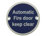 Frelan Hardware Automatic Fire Door Keep Clear (75mm Diameter), Satin Aluminium - JS110SAA
