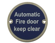 Frelan Hardware Automatic Fire Door Keep Clear (75mm Diameter), Satin Stainless Steel - JS110SSS