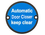 Frelan Hardware Automatic Door Closer Keep Clear (75mm Diameter), Matt Black - JS111MB