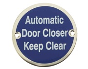 Frelan Hardware Automatic Door Closer Keep Clear (75mm Diameter), Polished Stainless Steel - JS111PSS
