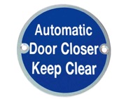 Frelan Hardware Automatic Door Closer Keep Clear (75mm Diameter), Satin Aluminium - JS111SAA