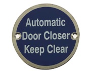 Frelan Hardware Automatic Door Closer Keep Clear (75mm Diameter), Satin Stainless Steel - JS111SSS