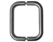 Frelan Hardware D Shaped Pull Handles (19mm or 22mm Bar Diameter) Back To Back Fixing, Satin Stainless Steel - JSS120 (sold in pairs)