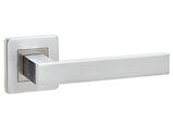 Frelan Hardware Sirius Door Handles On Square Rose, Satin Stainless Steel - JSS280 (sold in pairs)