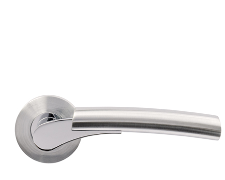 Excel Jigtech Ultro Polished Chrome and Satin Chrome Door Handles - JTF1065 (sold in pairs)