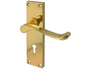 Frelan Hardware Victorian Scroll Lever Door Handles On Backplate, Polished Brass - JV10PB (sold in pairs)
