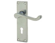 Frelan Hardware Victorian Scroll Lever Door Handles On Backplate, Satin Chrome - JV10SC (sold in pairs)
