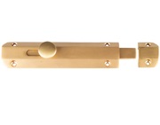 Frelan Hardware Surface Door Bolt (100mm, 150mm OR 200mm), Satin Brass - JV167SB