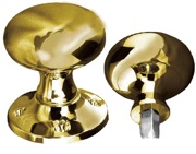 Frelan Hardware Mushroom Rim Door Knob, Polished Brass - JV176APB (sold in pairs)