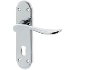 Frelan Hardware Henley Door Handles On Backplate, Polished Chrome - JV190PC (sold in pairs)