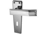 Frelan Hardware Deco Door Handles On Backplate, Polished Chrome - JV253PC (sold in pairs)