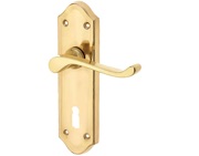 Frelan Hardware Sherborne Door Handles On Backplate, Polished Brass - JV260PB (sold in pairs)