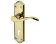 Frelan Hardware Paris Door Handles On Backplate, Polished Brass - JV280PVD (sold in pairs)