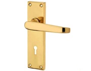 Frelan Hardware Victorian Straight Lever Door Handles On Backplate, Polished Brass - JV30PB (sold in pairs)
