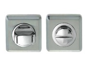 Frelan Hardware Square Bathroom Turn & Release (50mm x 10mm), Dual Finish Polished Chrome & Satin Chrome - JV3266PCSC