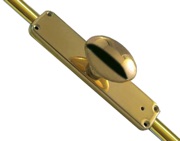Frelan Hardware Locking Espagnolette Bolt With Oval Handle, Polished Brass - JV3400PB
