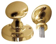 Frelan Hardware Oval Rim Door Knob, Polished Brass - JV34RPB (sold in pairs)