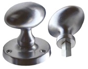 Frelan Hardware Oval Rim Door Knob, Satin Chrome - JV34RSC (sold in pairs)