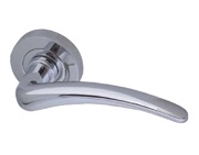 Frelan Hardware Gull Door Handles On Round Rose, Polished Chrome - JV420PC (sold in pairs)