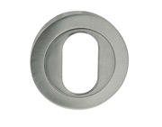 Frelan Hardware Oval Profile Escutcheon, Satin Chrome - JV503USC