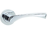Frelan Hardware Twirl Door Handles On Round Rose, Polished Chrome - JV504PC (sold in pairs)