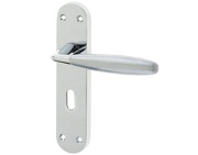Frelan Hardware Stylo Door Handles On Backplate, Dual Finish Polished Chrome & Satin Chrome - JV531PCSC (sold in pairs)