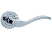 Frelan Hardware Turin Door Handles On Round Rose, Polished Chrome - JV550PC (sold in pairs)